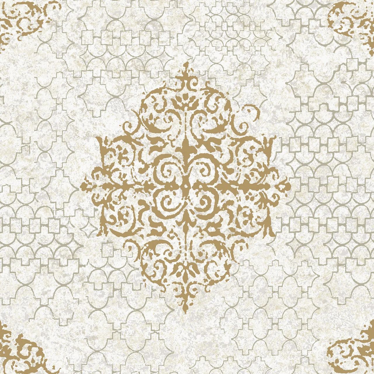 Damask Mottled Wallpaper Cream & Grey