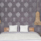 Damask Mottled Wallpaper  Silver Grey & Lilac