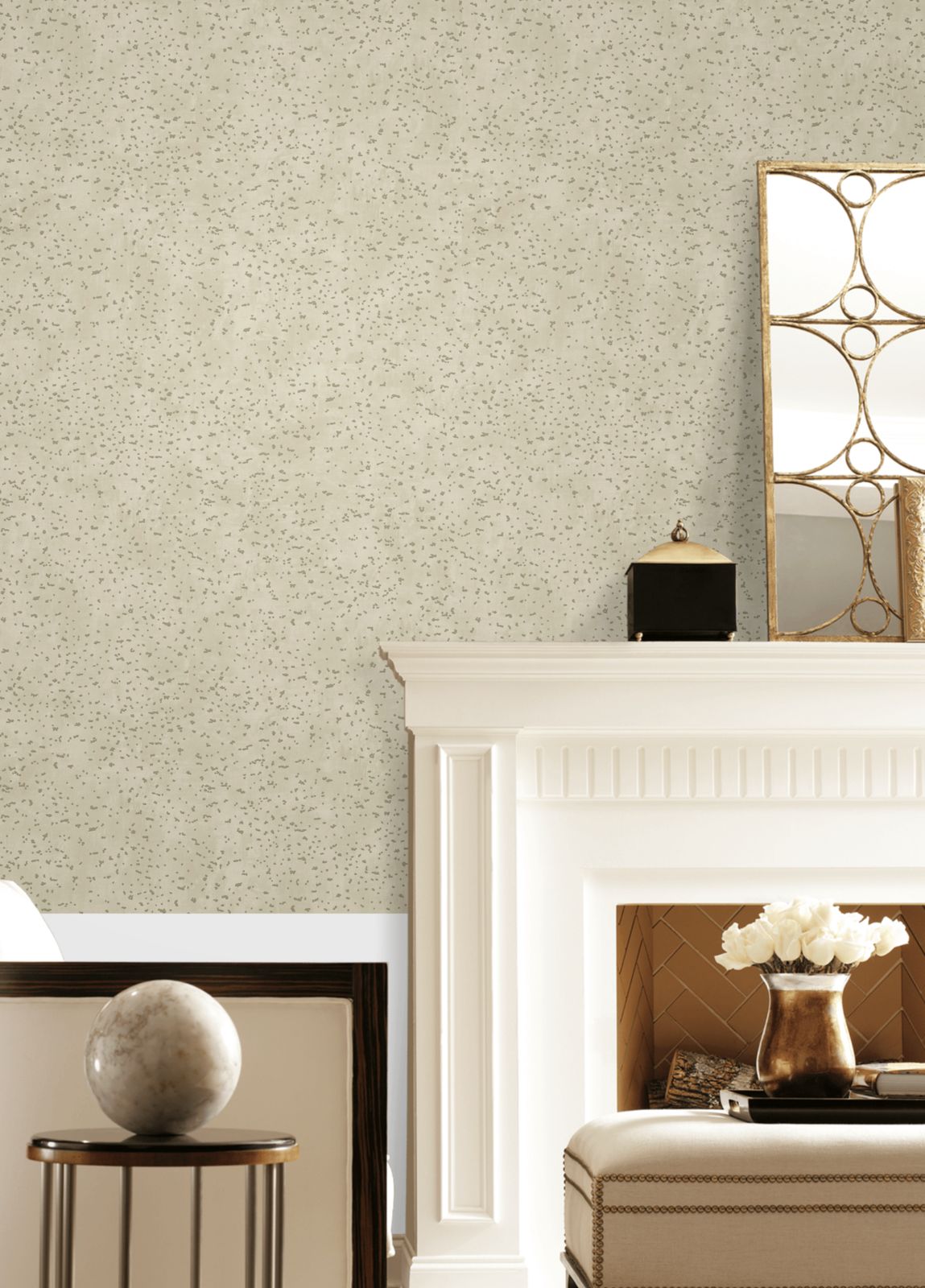 Spot Abstract Wallpaper Gold Beige