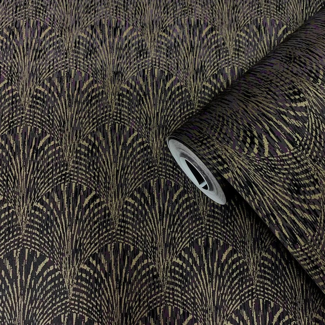 Fan Geometric Wallpaper Lilac/Black