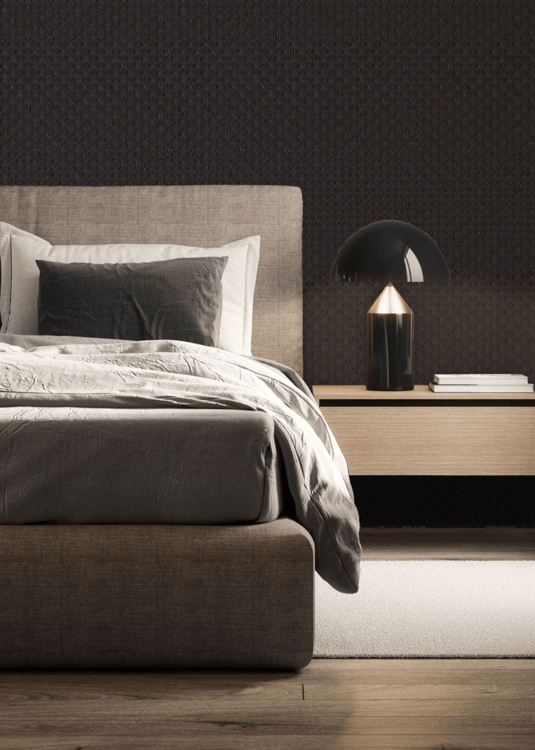 Fan Geometric Wallpaper Lilac/Black