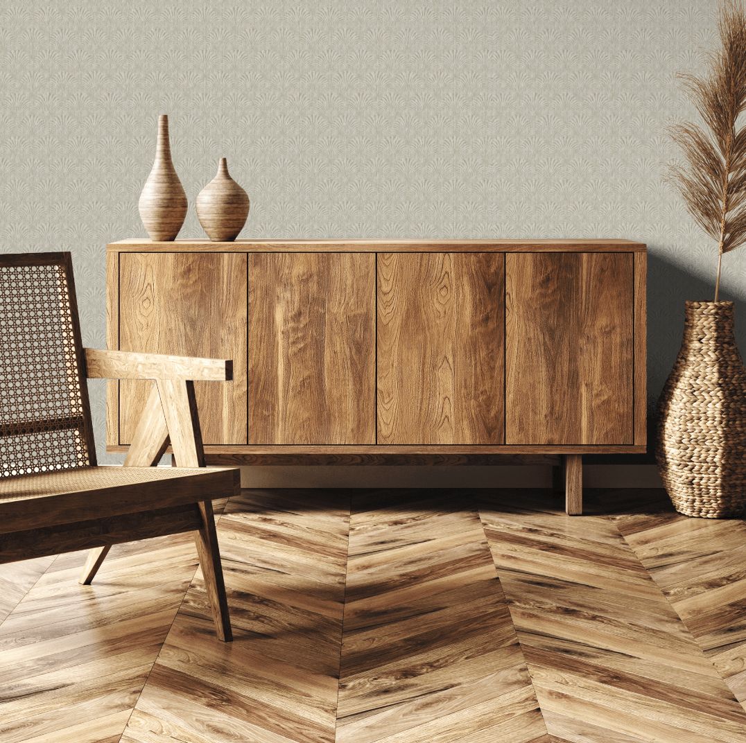 Fan Geometric Wallpaper Soft Beige