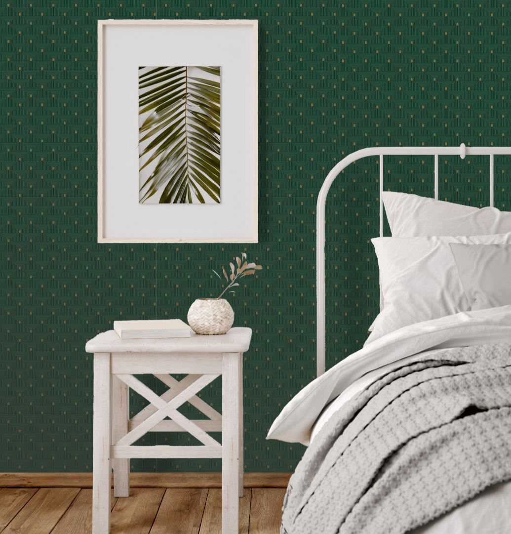 Geo Key Wallpaper Green/Gold
