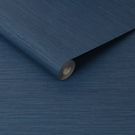 Serenity Plain Navy Blue - Wallpaper Inn 