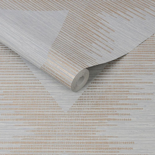 Serenity Geo Wallpaper Grey/Rose Gold
