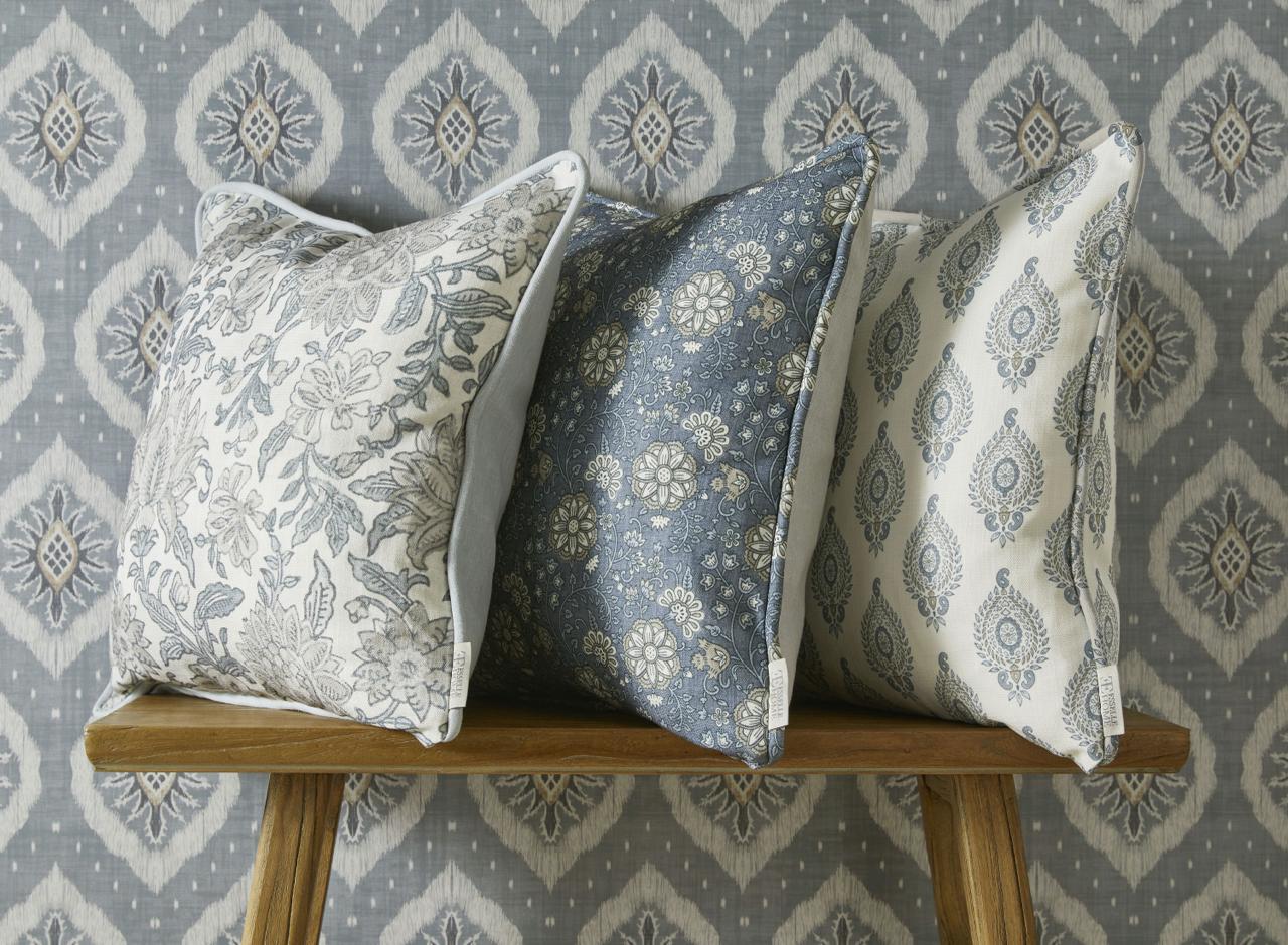 Odina Ikat Wallpaper Soft Blue