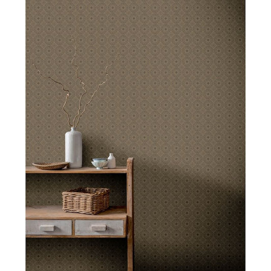 Symmetrical Chic Wallpaper Stone & Gold