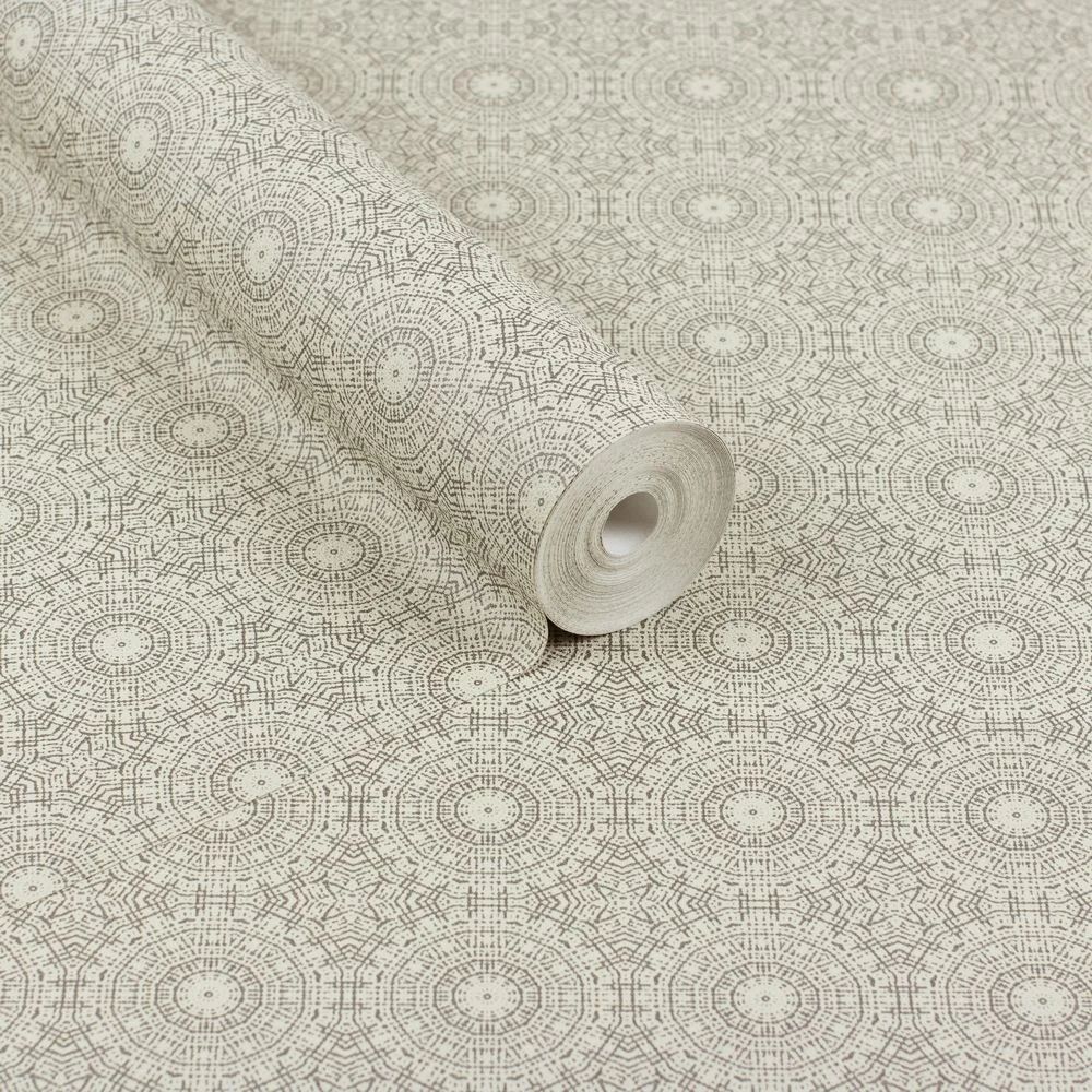 Symmetrical Chic Wallpaper Champagne & Silver - Wallpaper Inn 
