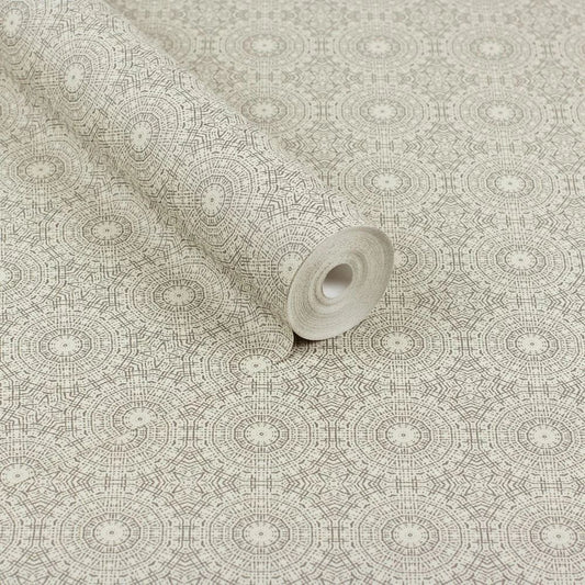 Symmetrical Chic Wallpaper Champagne & Silver - Wallpaper Inn 