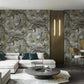 Carrara Marble Effect Wallpaper Blue & Brown - Wallpaper Inn 