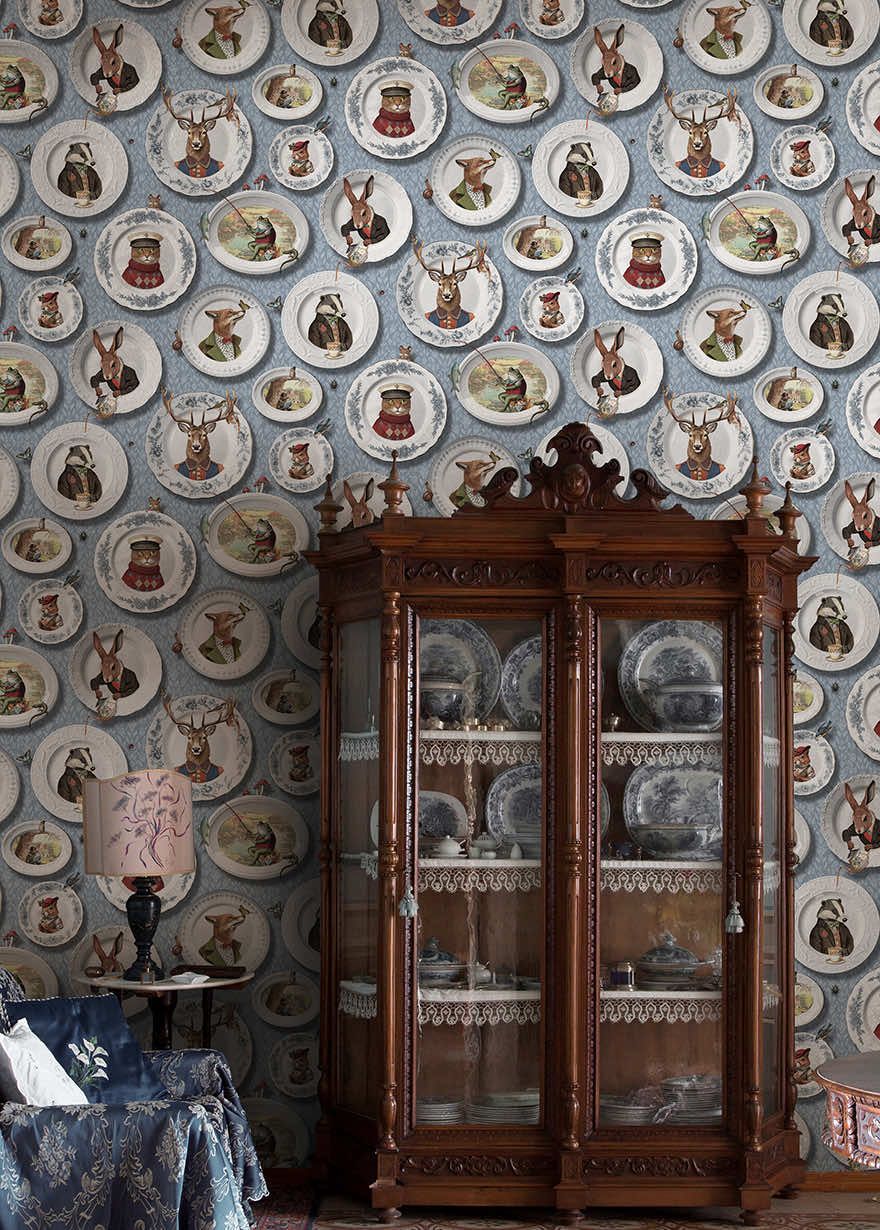 Tales of the Manor Wallpaper Blue