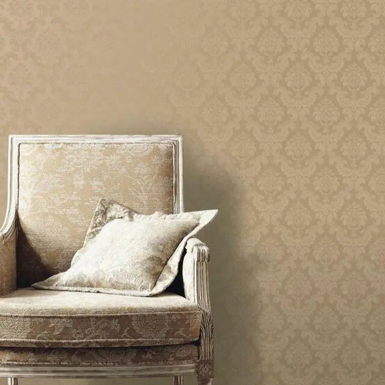 Feathered Damask Wallpaper - Silk Gold Wallpaper Inn
