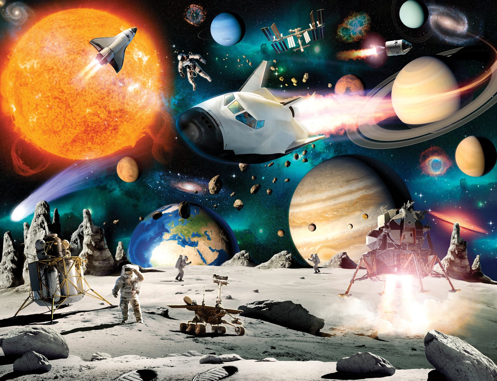 Space Adventure Mural Wallpaper Inn