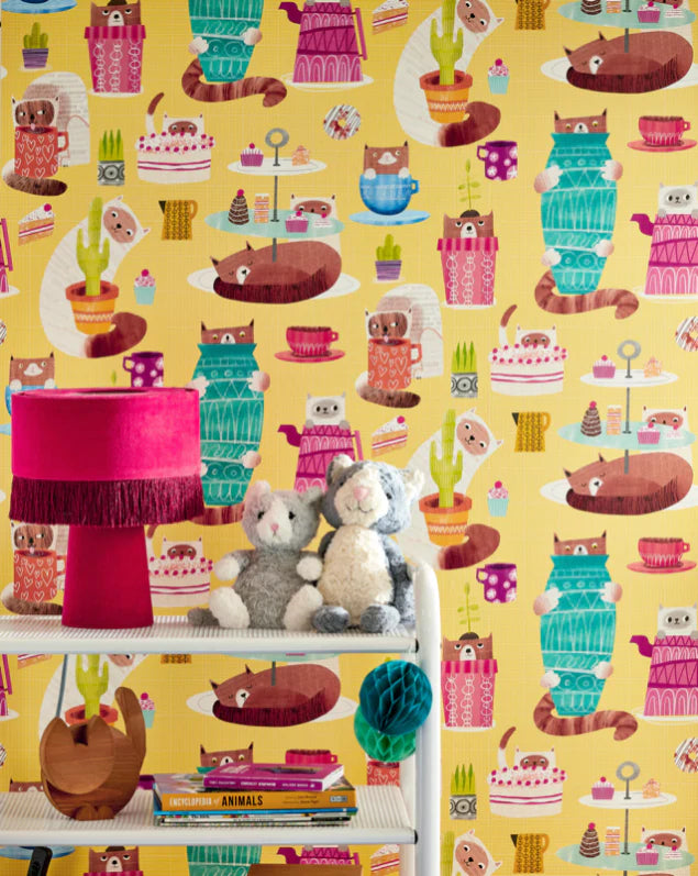 Kitten Kaboodle Dandelion Wallpaper