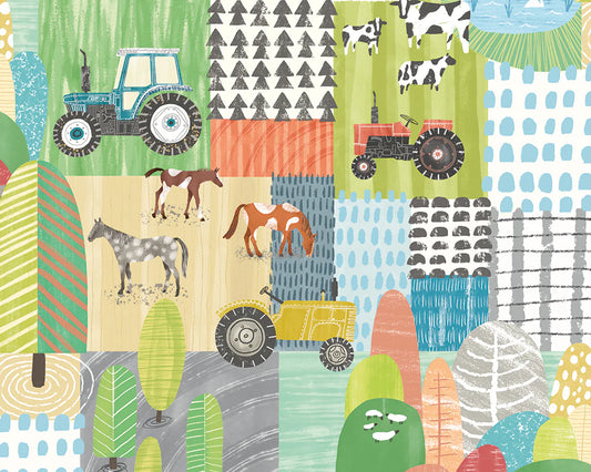 Down on the Farm Sherbet Wallpaper