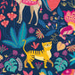 Samba Safari Ink & Cerise Wallpaper