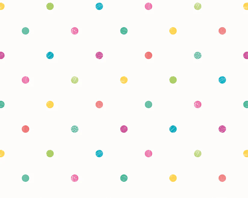 Doodle Spot Emerald & Cerise Wallpaper