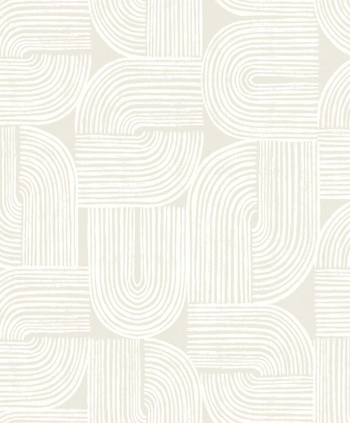 Pattern of white curved lines on a beige background
