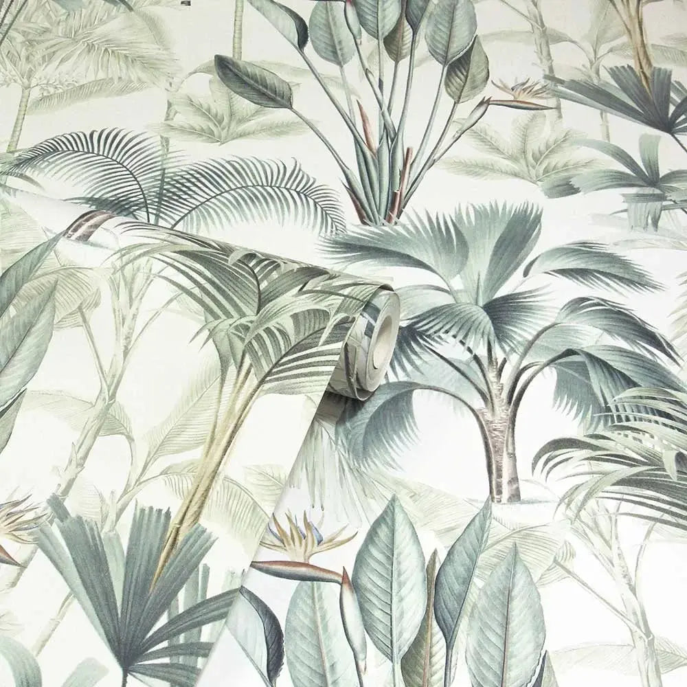 King Palm Green Wallpaper Wallpaper Inn