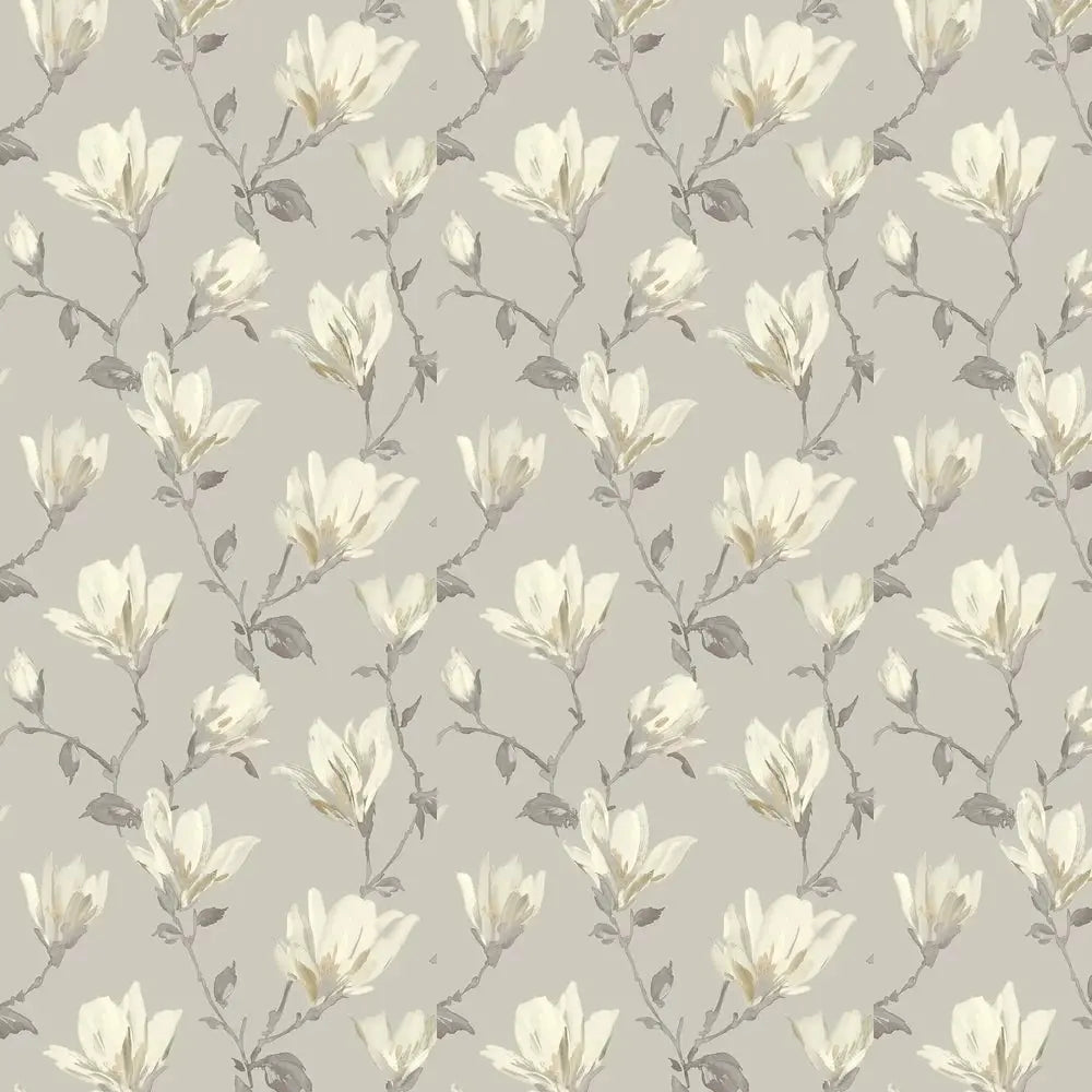 Lily Floral Natural Wallpaper Wallpaper Inn