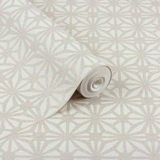 Moorish Mosaic Wallpaper Warm Grey/ Silver