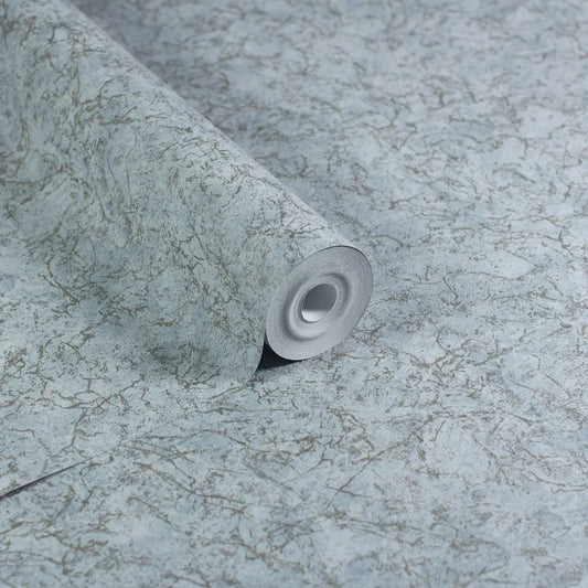 Textured Marble Soft Blue / Gold - Wallpaper Inn 