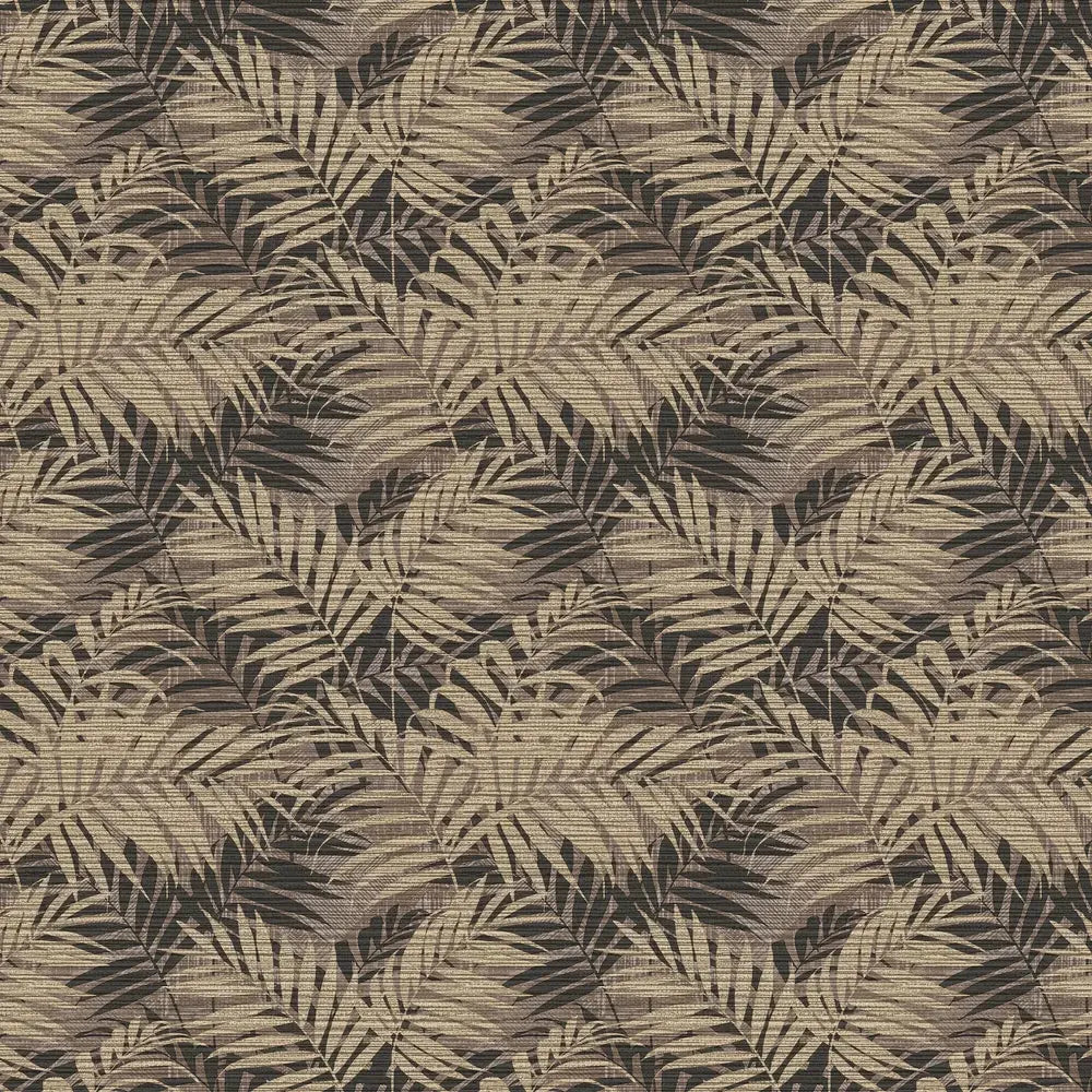 Textured Palm Gold/ Chocolate Wallpaper Wallpaper Inn