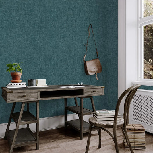 Urban Weave Wallpaper Deep Teal
