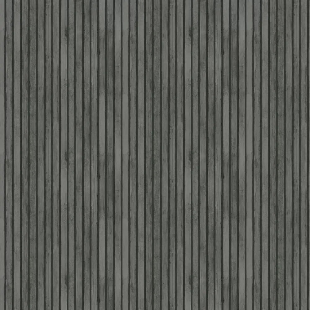 Wood Slats Charcoal Grey Wallpaper Wallpaper Inn