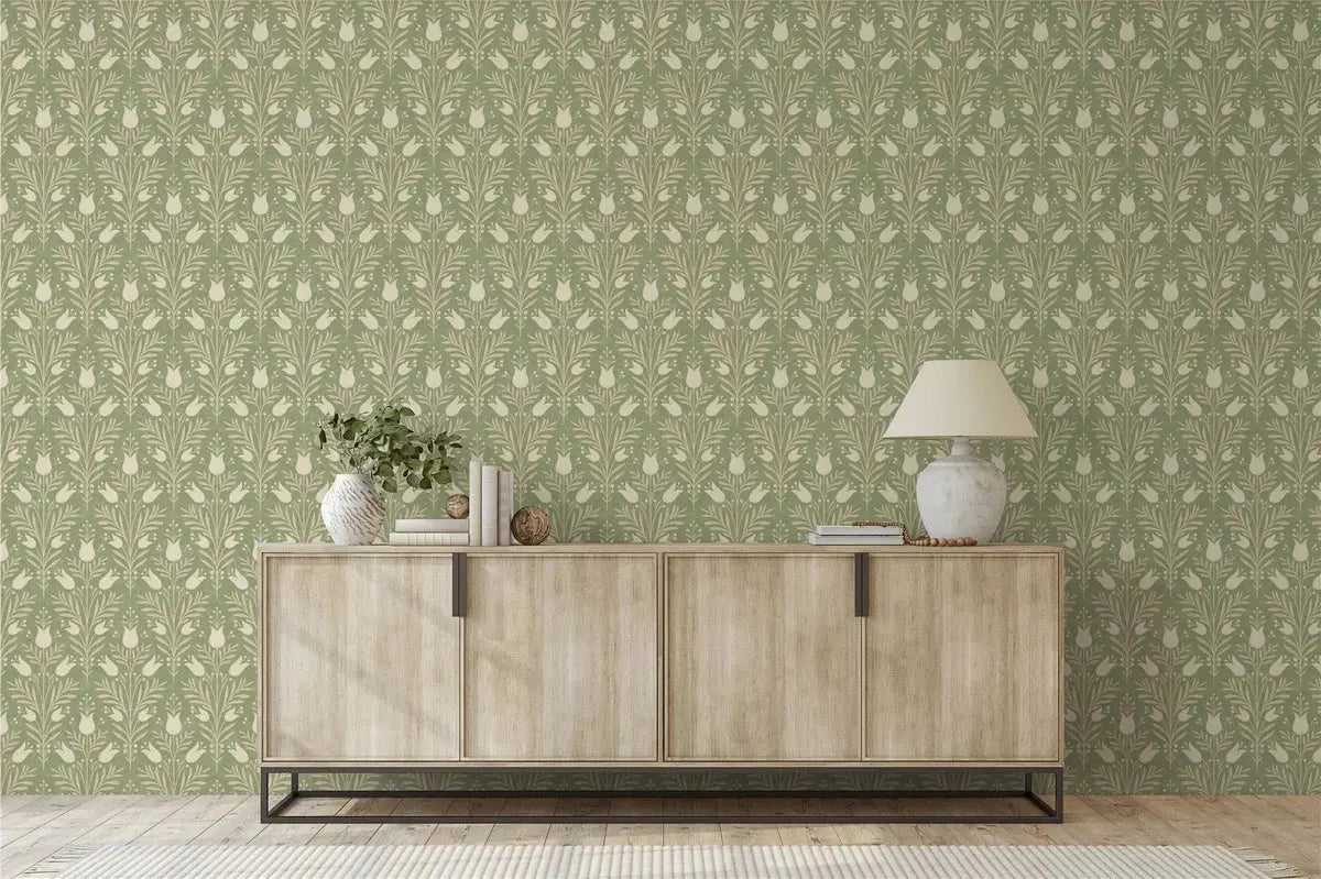 Heritage Tulip Wallpaper Wallpaper Inn