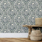 Floral Cartouche Wallpaper Wallpaper Inn