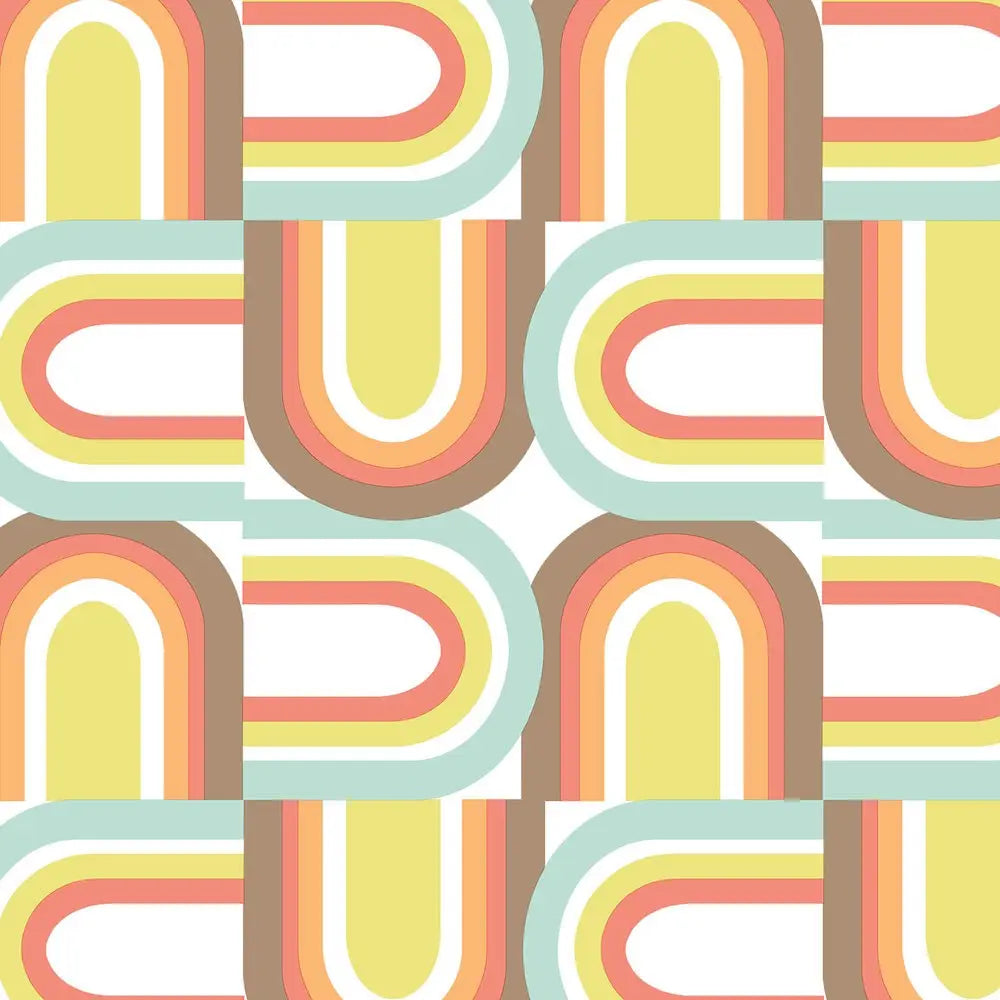 Retro U Turn Multi Wallpaper Wallpaper Inn