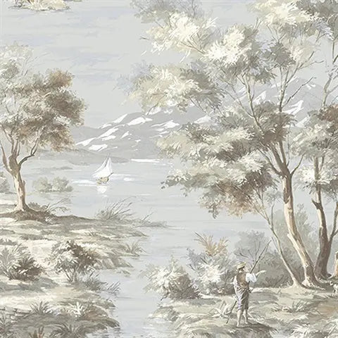 Scenic Toile Wallpaper Wallpaper Inn