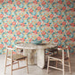 Emily Rose - Petrol & Coral Wallpaper