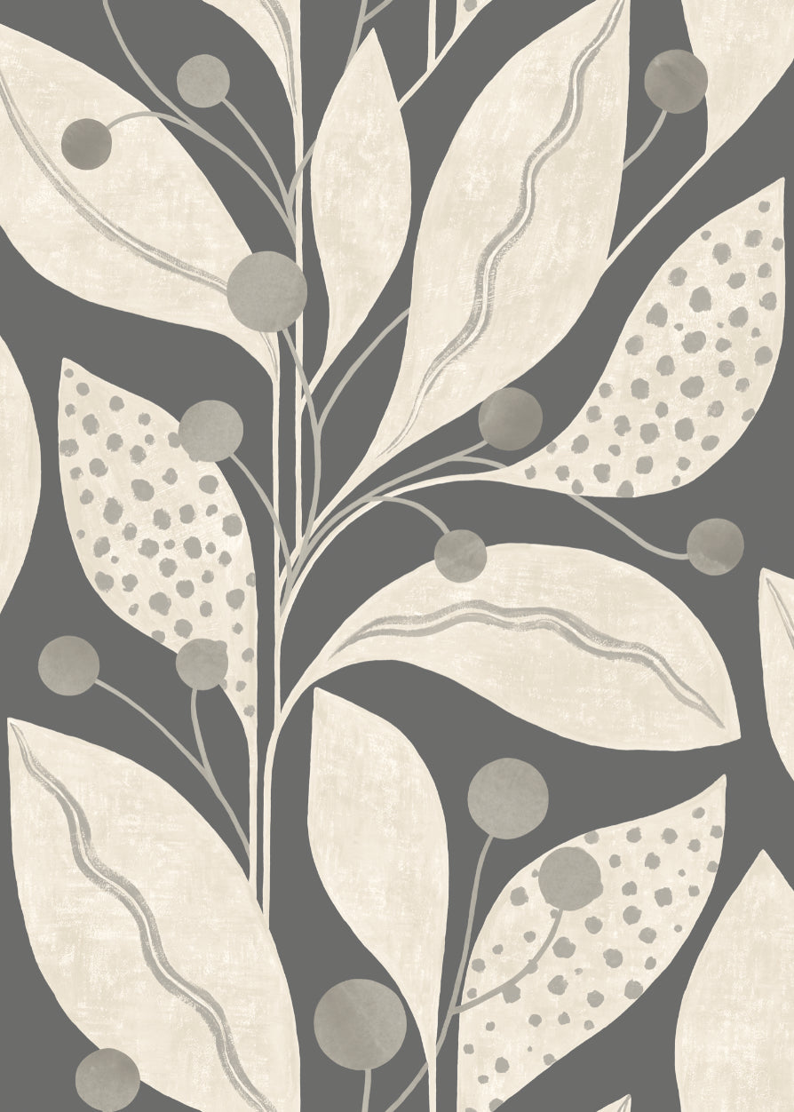 Berry Dot Carbon - Wallpaper Inn 