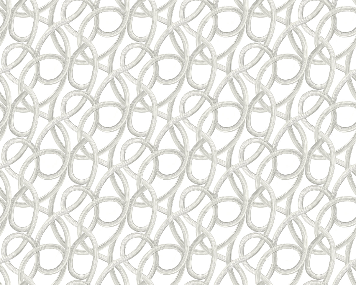 Twisted Geo Silver - Wallpaper Inn 