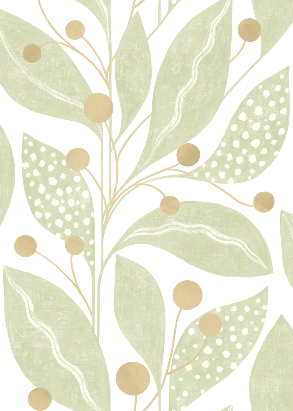 Berry Dot Artichoke - Wallpaper Inn 