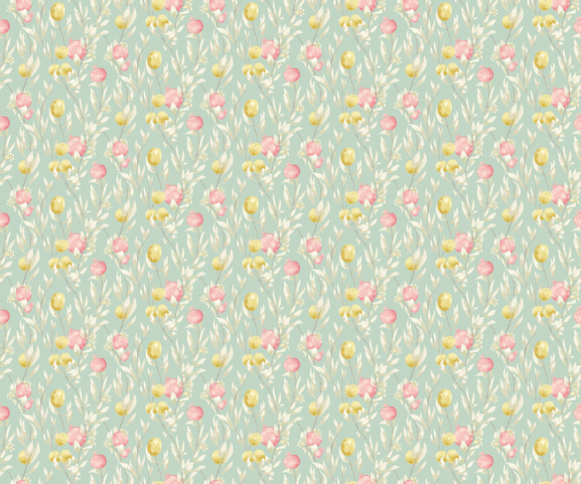 Pomegranate Trail Seafoam - Wallpaper Inn 
