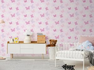 This butterfly pink kids wallpaper is pretty in pink and perfect for personalising any children’s room.  This wallpaper is easy to apply and brings a touch of playful style to a child's bedroom or playroom.