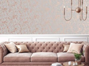 Milan Grey Rosegold is a cork inspired, stunning metallic rose gold textured blown vinyl with complimentary tones of grey.