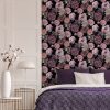 108697 Pandora Drama Wallpaper is a stunning floral design set on a smooth black background that is sure to add a touch of nature and style to your walls.