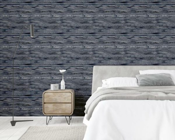 Sahara Denim Blue wallpaper is subtle yet the detail is out of this world, with a range of textures which could mimic stone or metal.