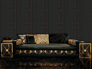 Versace Greek Key Black Wallpaper is minimal, yet bold. The design represents the iconic Versace Greca pattern and will have a strong impact in any space