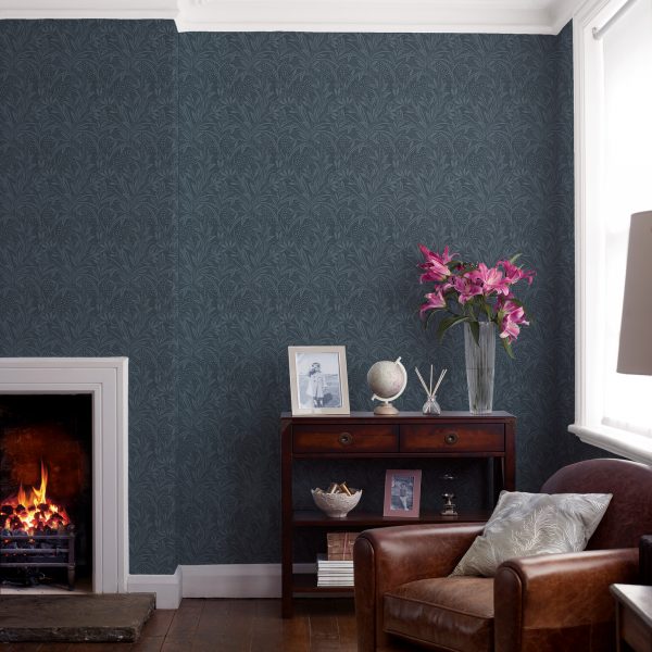 Barley Dusky Seaspray Wallpaper is a nature inspired all over floral, leaf and berry design. Perfect for adding depth and an elegant finish in any room.