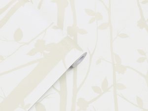 Cottonwood Pearlescent White Wallpaper is an attractive silhouette leaf design, a stunning choice that will suit your walls to perfection.