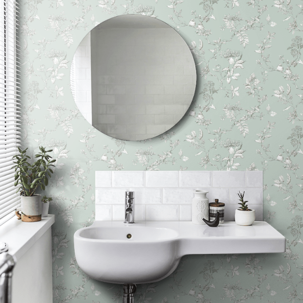 Elderwood Duck Wallpaper is a charming all over flowering trail design with berries and birds nestling in the branches. Perfect for any room of the home.