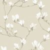Magnolia Grove Natural Wallpaper is a fresh, timeless design that evokes the feeling of the first spring blossoms, it features a natural colourway.