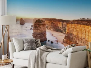 Exert some soothing energy into any space with this Cliff at Sunset in Australia wall mural that add a trendy and sophisticated addition to your home.