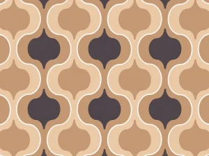 Pattern and color create this familiar Retro Squeeze Mocha Wallpaper hour glass design.  It is a classic retro pattern that will make any room come alive. 