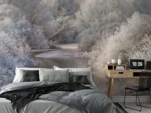 Winter wonder is here with the Frozen Forest Wall Mural, giving your walls a frosty scene to add a stylish twist to your decor.